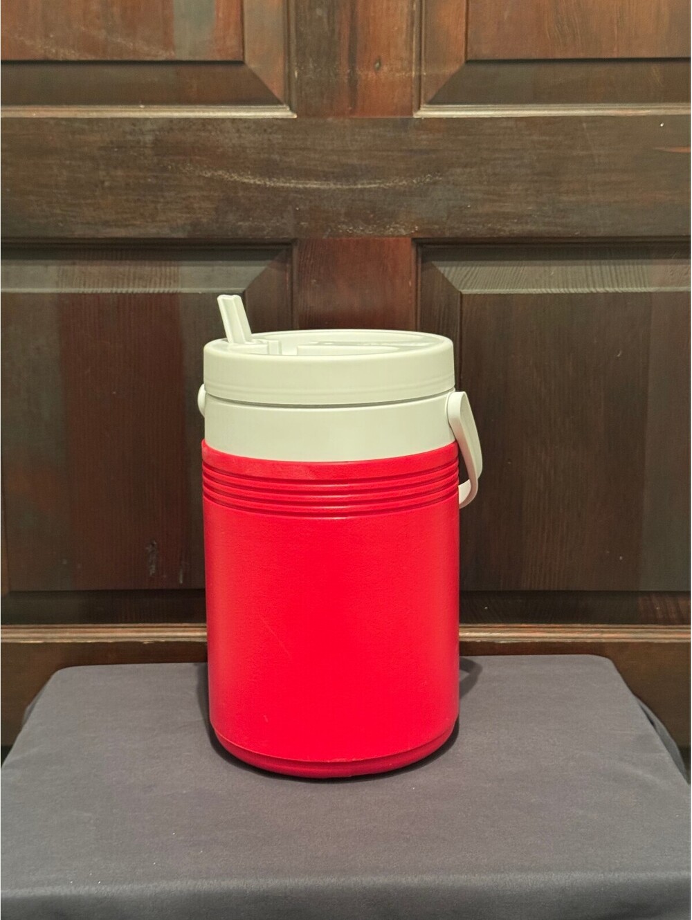 Coleman Red and White Insulated Water Jug Cooler with Handle